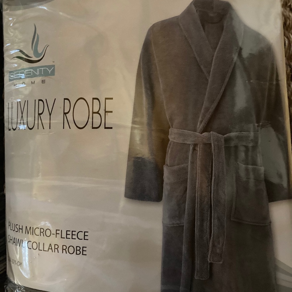 HOST PICK New Travel Gray Lightweight Fleece Unisex Robe